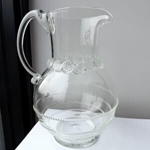 Juliska Isabella Large Amalia Round Glass Pitcher 9 1/2" - 60 oz